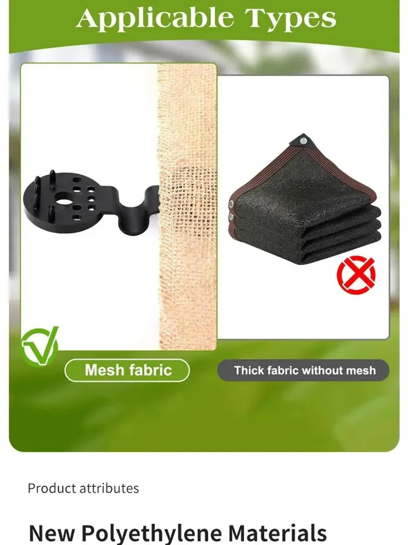 Description Picture 3 of itemHome Parasol Gazebo Camping Shade Outdoor Terrace Awning Garden Sunshade Awnings Plastic Clip Shadow Supplies Buildings Mesh