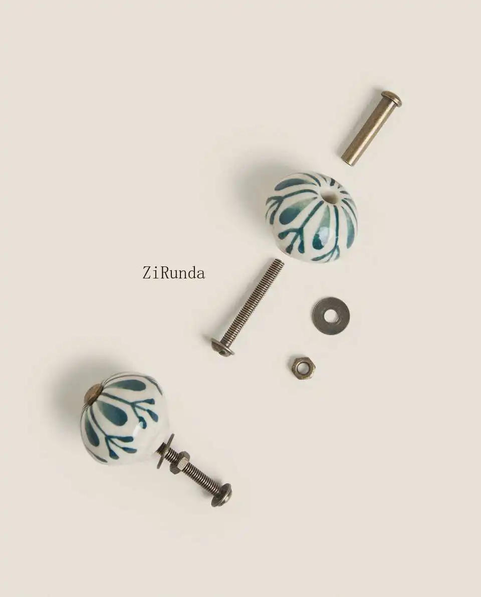 Description Picture 6 of itemClassical patterned ceramic wardrobe door handles, drawer handles2-piece set