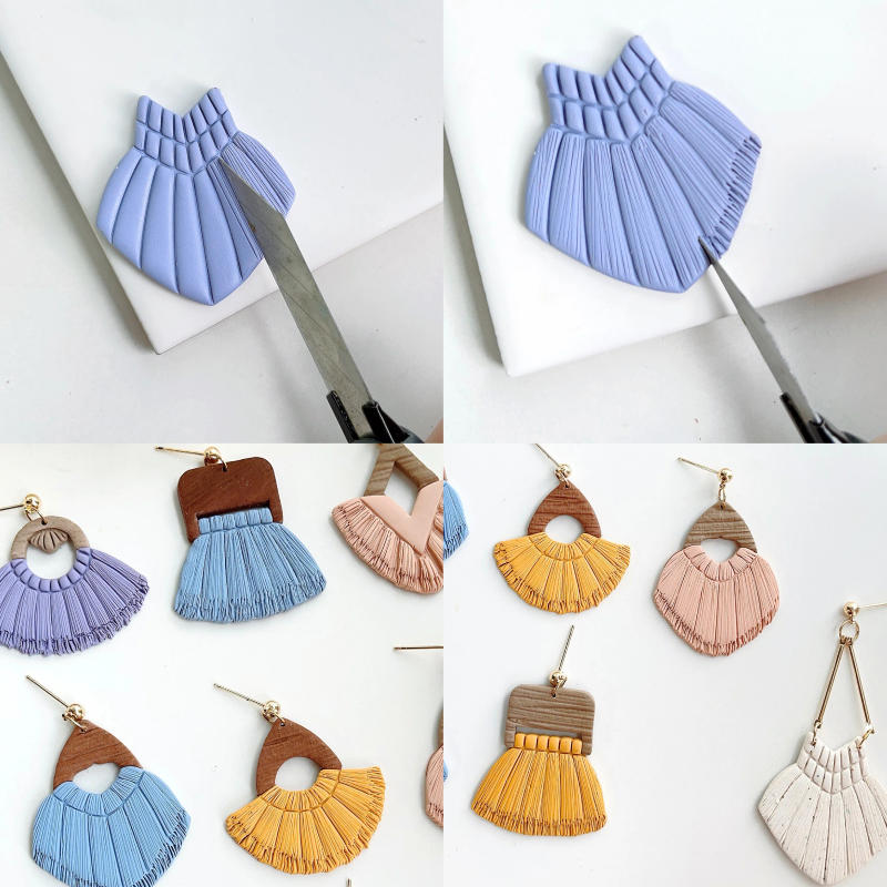 Description Picture 3 of itemSoft Pottery Earrings Polymer Clay Mold Macrame Dupe Raffia Dupe Clay Cutter DIY Jewelry Pendant Pottery Tools polymercutters