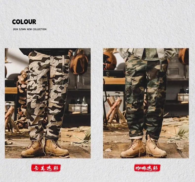 Description Picture 6 of itemAmerican Retro  Overalls Men's Causal Loose Straight Outdoor  High Street Pants Men Trousers Male Clothes