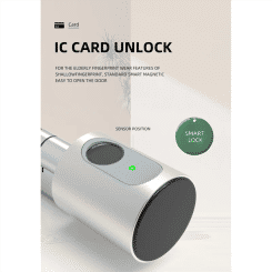 Smart Lock Home Smart Lock Cylinder Compact App Remote Bluetooth Door Lock Fingerprint Electronic Lock Black