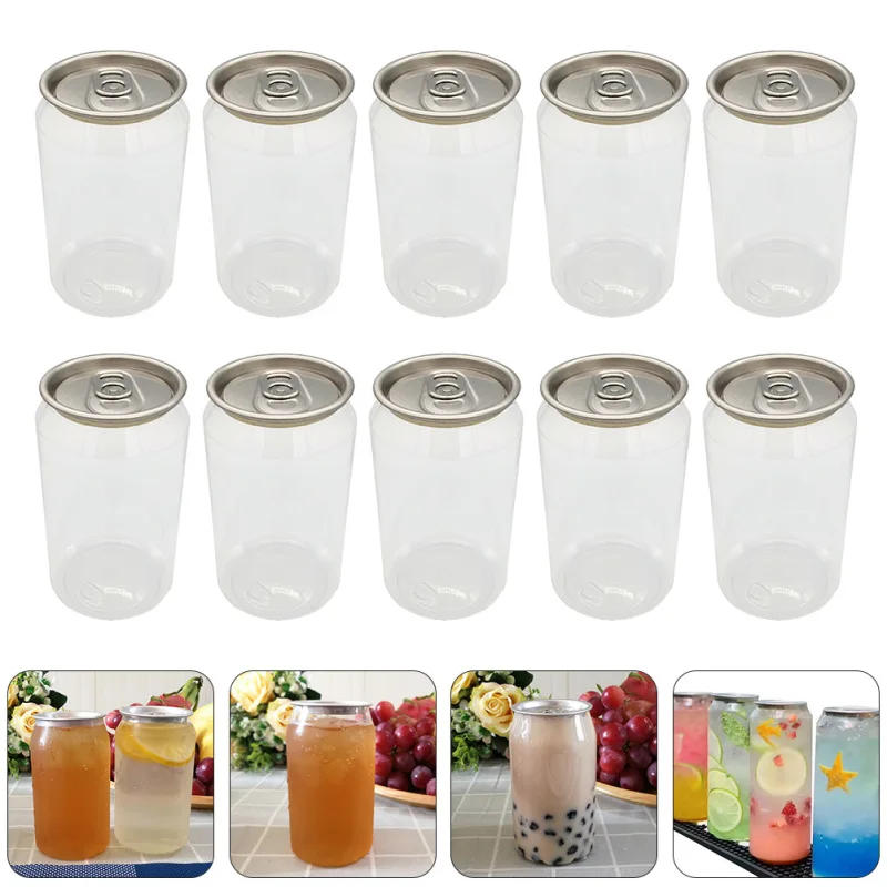 Description Picture 5 of itemDisposable Ring-Pull Can Beverage Bottles PET Milk Carafe Milk Tea Bottles Drinking Packaging Bottles Clear Milk