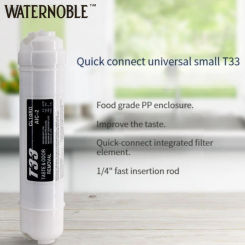 Waternoble T33 Post Activated Carbon RO Water Filter Inline For Reduction Of Taste & Odor Fits 1/4" Water Line For Refrigerators