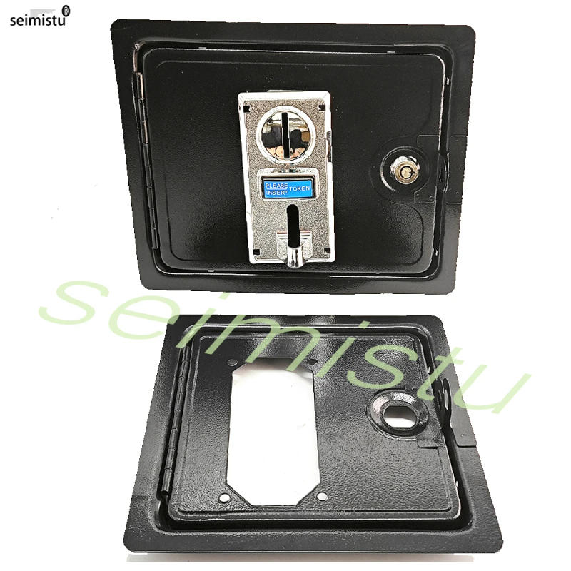 Description Picture 3 of itemArcade Coin Door Swing Machine Coin Acceptor Entertainment Operated Arcade Iron Black Cash Box Gate DIY Parts