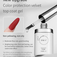 12ml Upgraded Color Protection Velvet Top Coat Non Yellowing Matte Seal Layer Matte Surface Durable Color Functional Adhesive