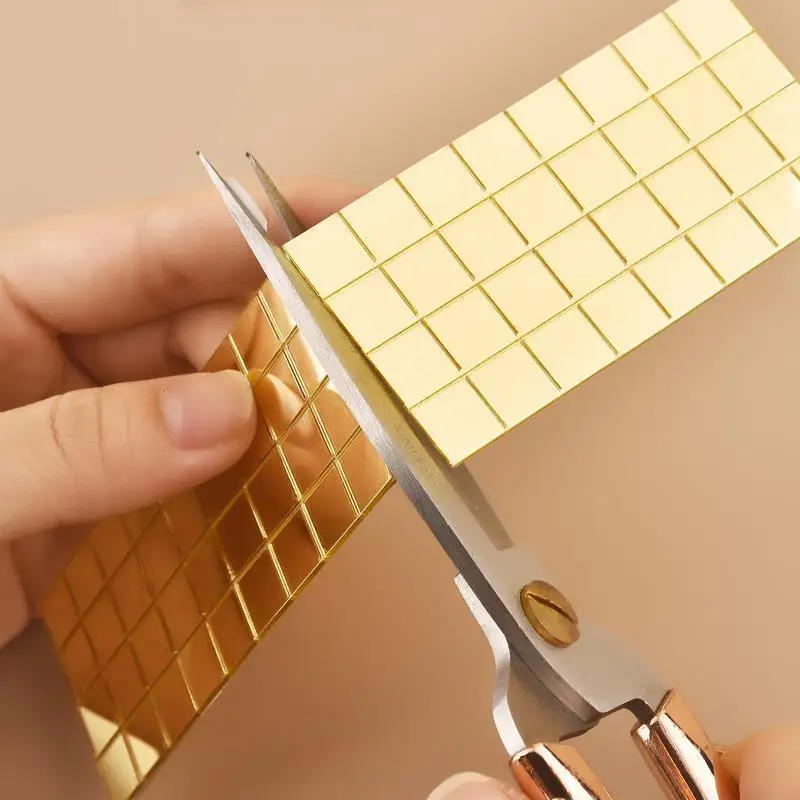 Description Picture 6 of item3D Self-Adhesive Real Glass Craft Mini Square Mirrors Mosaic Tiles Stickers Bathroom DIY Handmade Craft Home Decoration Making