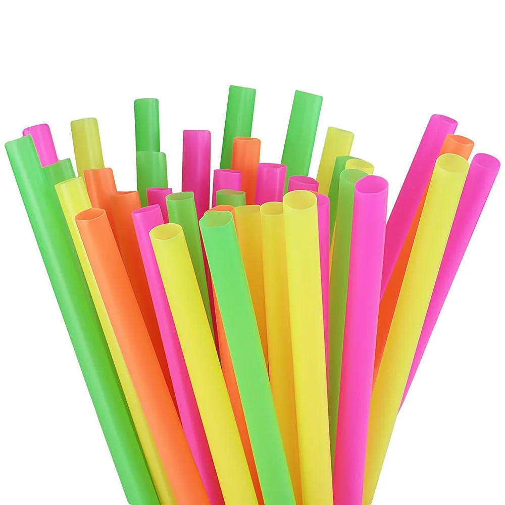 Description Picture 4 of item100Pcs Plastic Disposable Straws Colorful Milktea Drinking Straws Party Birthday Celebration Supplies Kitchenware Accessories