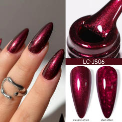 LILYCUTE 7ml Metallic Gel Nail Polish Quick-drying Sparkling Glitter Chrome Red Mirror Effect Soak off UV LED Nail Gel Varnish