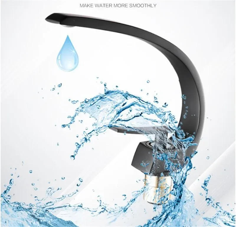 Description Picture 4 of itemBasin Faucet Gold Bathroom Mixer Tap Rose Gold Wash Nickel Lavotory Brass Hot and Cold Waterfall