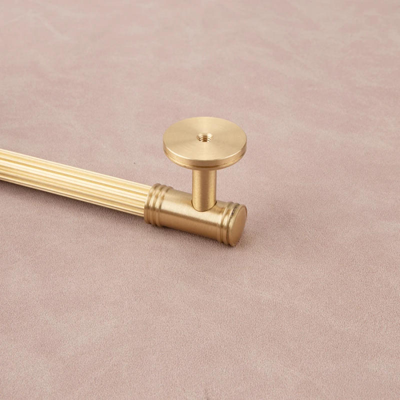 Description Picture 6 of itemFrench modern light luxury solid brass gold stripe long handle kitchen cabinet Pull handle drawer T handle