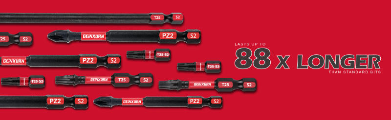 Description Picture 3 of itemGeinxurn 1Inches Pozidriv #2 PZ2 Impact Tough Screwdriver Power Bit Set, S2 Alloy Steel Screwdriver Bits Set