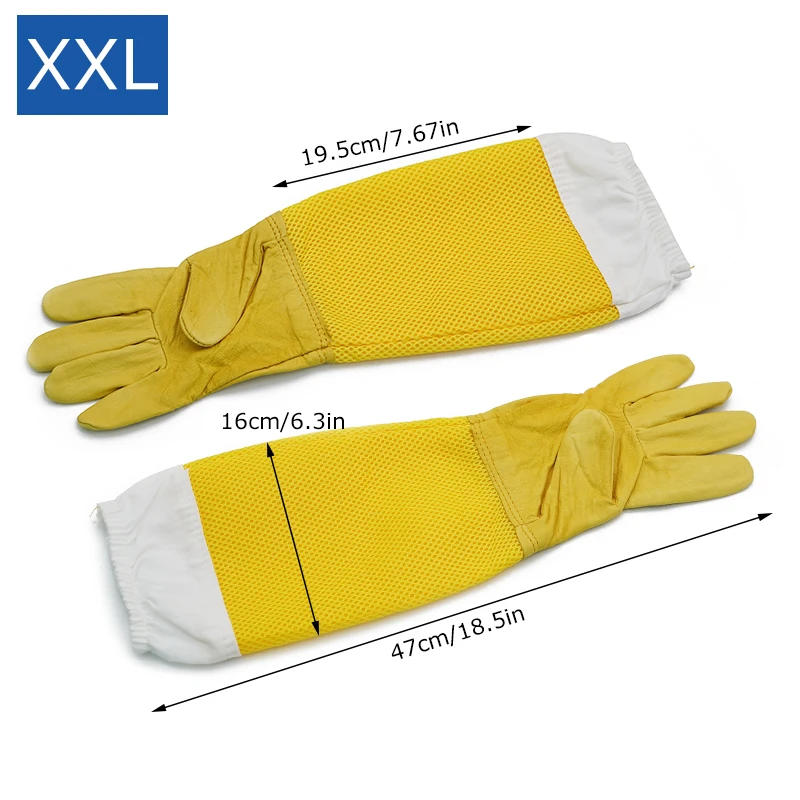 Description Picture 6 of itemBeekeeper Gloves Protective Sleeves Professional Anti Bee for Apiculture Beekeeper Prevent Beehive Tools Stab Resistant Gloves