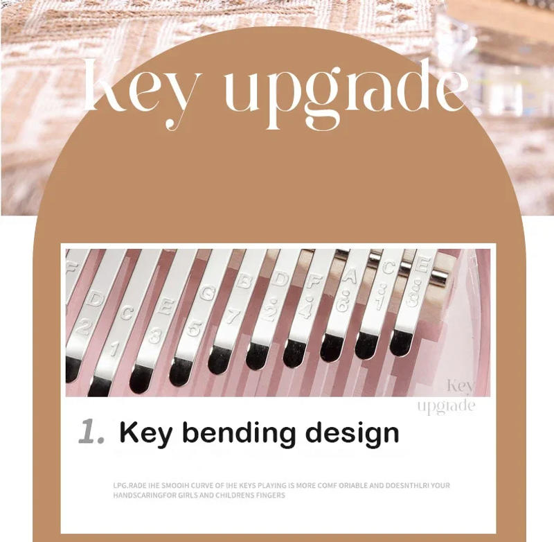 Description Picture 6 of itemHLURU Kalimba 17 21 Key Thumb Piano Crystal Acrylic Kalimba 17 21 Key Finger Piano For Beginners And Child Keyboard Instrument