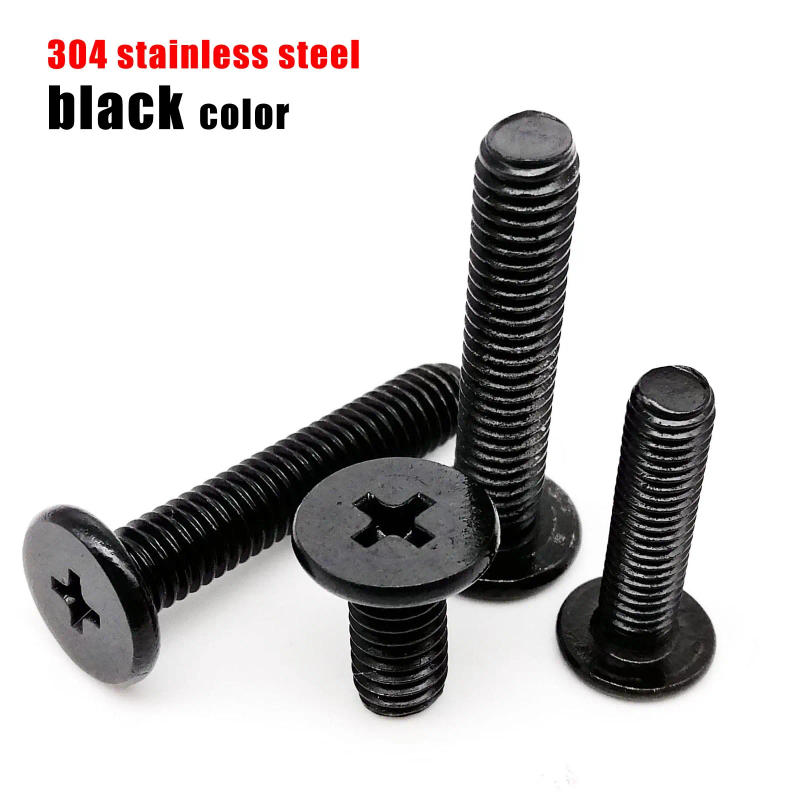 Description Picture 4 of itemCM M1.6 M2 M2.5 M3 M4 M5 M6 Black 304 Stainless Steel Laptop Computer Cross Phillips Ultra Thin Low Flat Wafer Head Bolt Screw