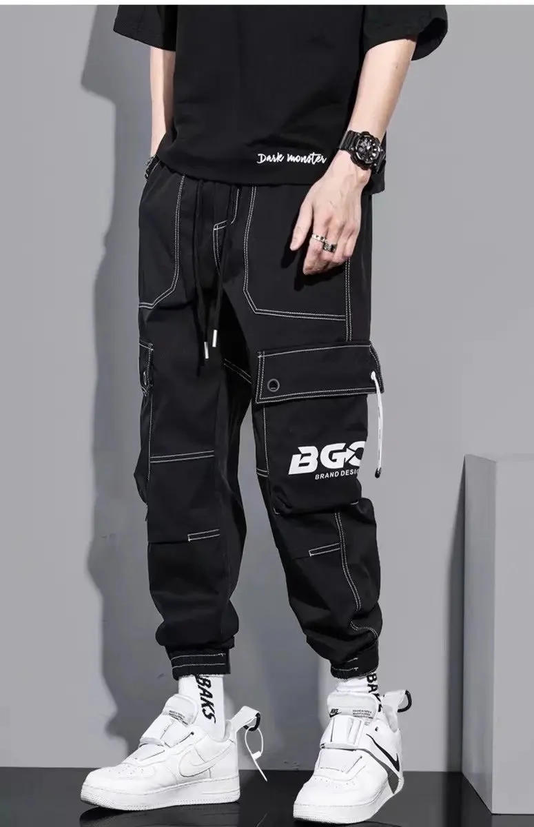 Description Picture 3 of itemMan Cargo Pants New Breathable Trousers Mens Fashion Overalls Men Comfortable Pure Color Pant ropa hombre joggers y2k sweatpants