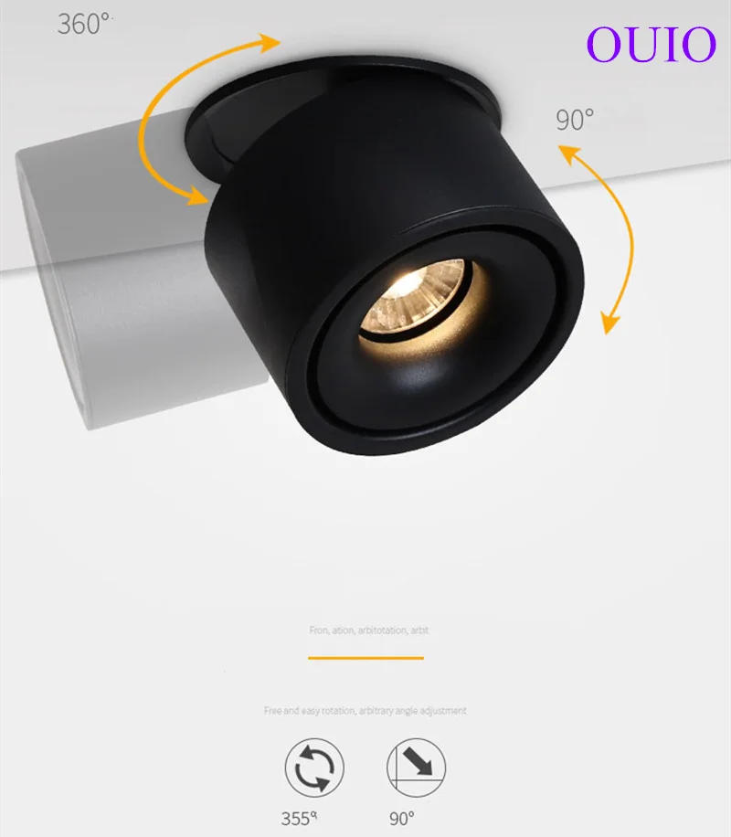 Description Picture 3 of itemAdjustable Recessed COB Downlights 10W 15W 20W Dimmable LED Ceiling lamp Nordic Spot light for indoor Spot lighting fixture