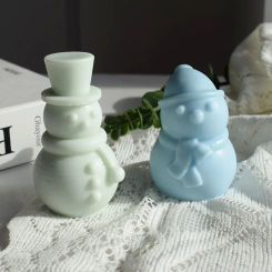 Christmas Tree Snowman Scented Candle Silicone Mold DIY Gypsum Epoxy Handmade Soap Hand Gift Candle Making Supplies
