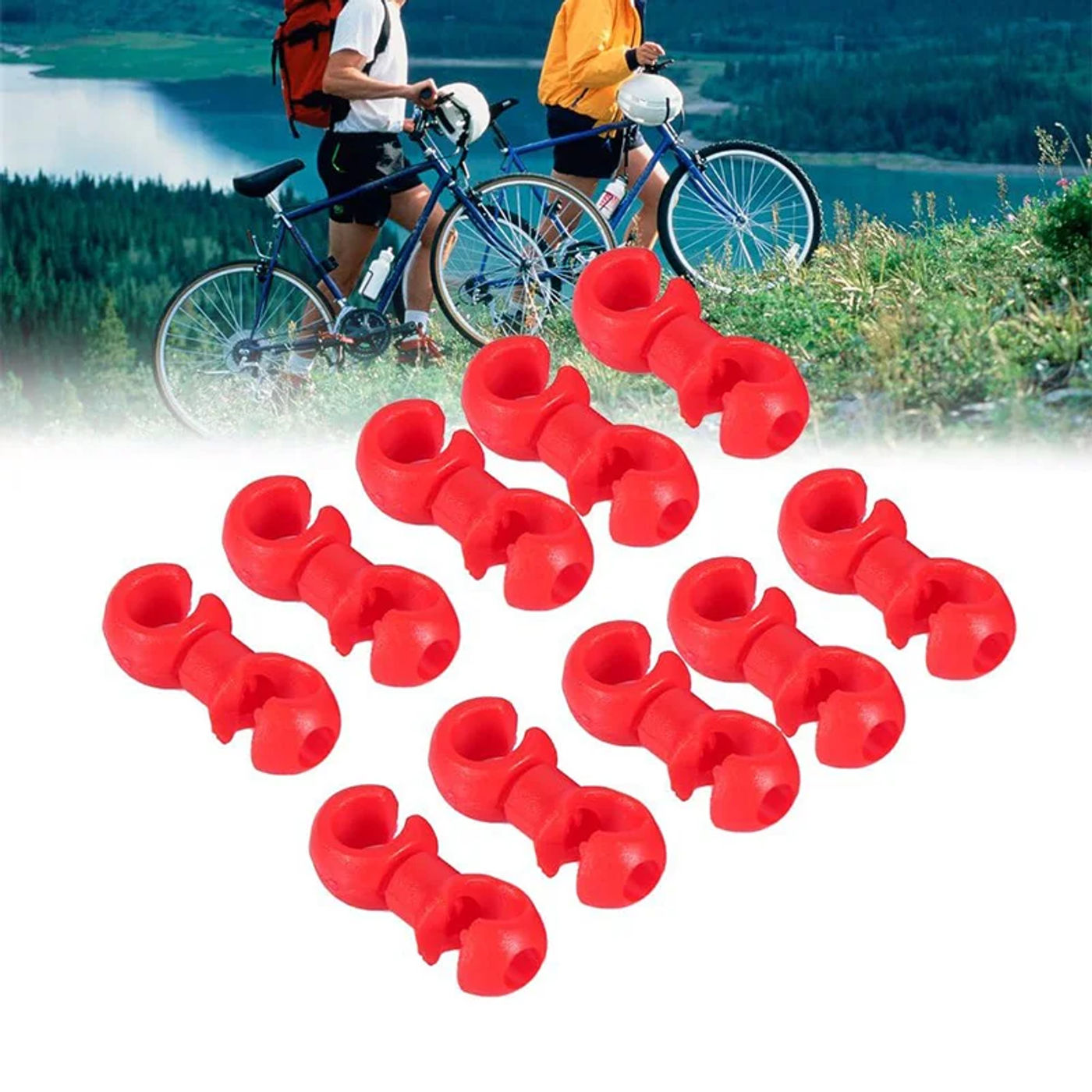 Description Picture 4 of item10Pcs Bike Cable Clips Bicycle Brake Cable Clips Rotating S-Hook Bike MTB Brake Gear Housing Fixing Holder Guide Buckle Clips