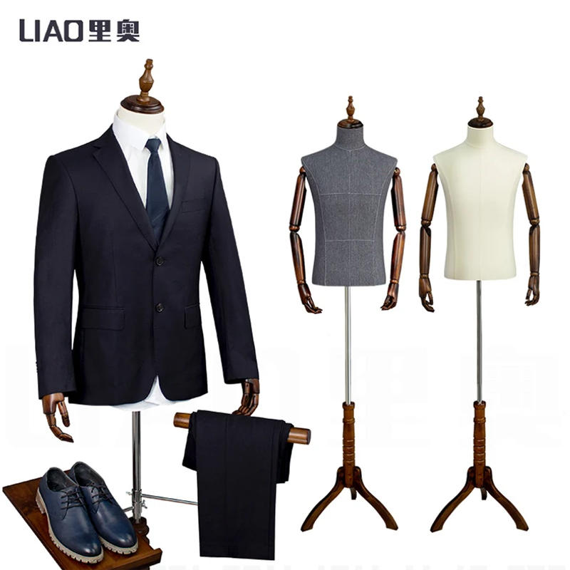 Description Picture 2 of itemHigh-end Clothing Store Suit Display Model upper-body with Wooden Arm male mannequins for boutique clothes Adjustable Height