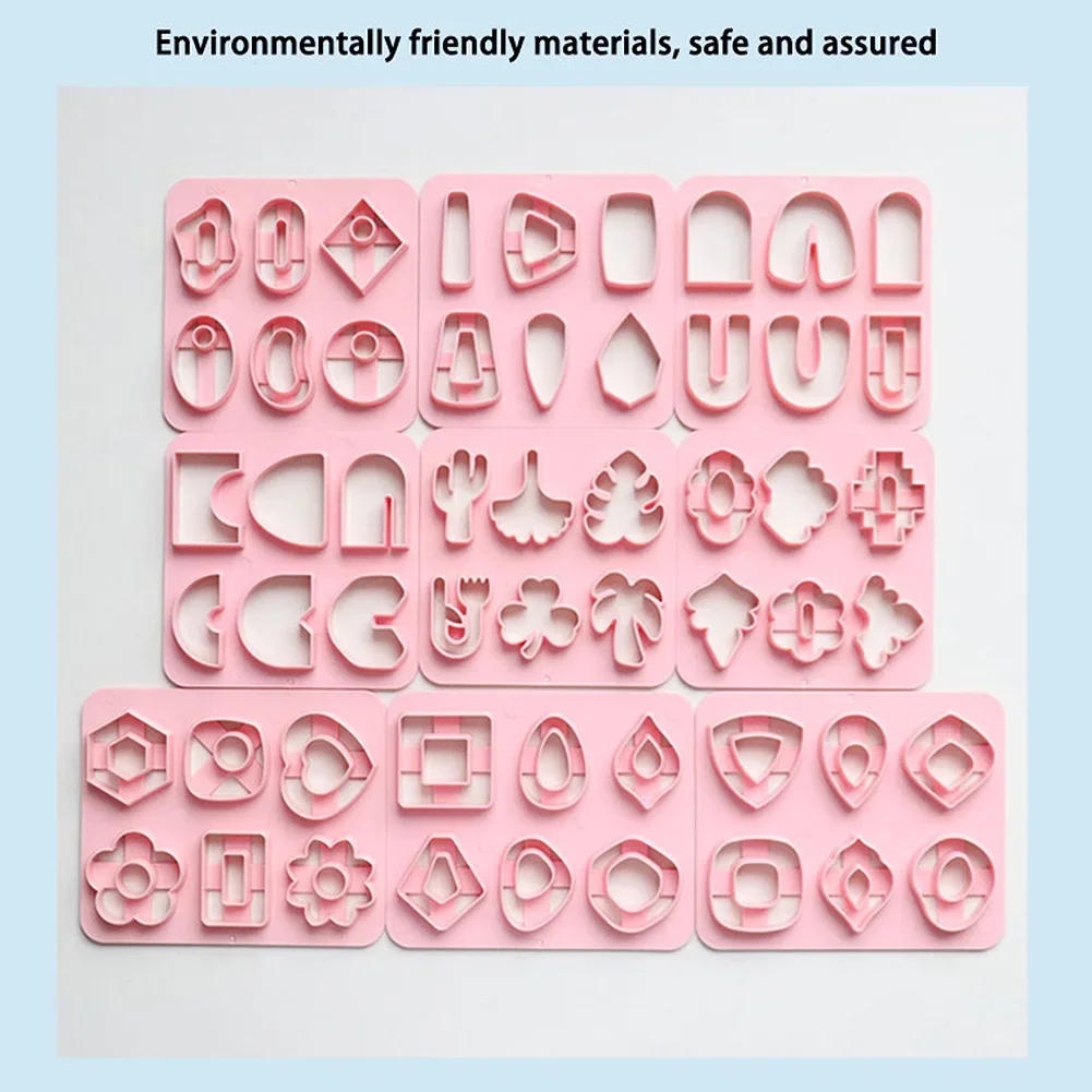 Description Picture 3 of itemNew 6 in 1 Irregular Geometry Clay Cutter DIY Hollow Donut Design Soft Pottery Earring Cutting Mold Handmade Jewelry Making Tool