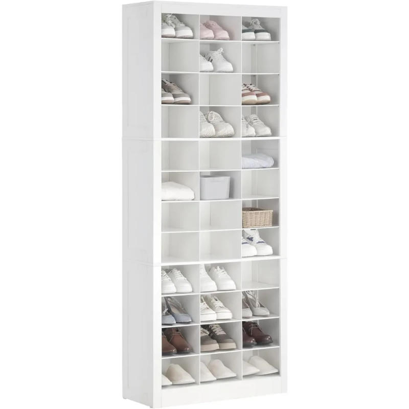 Description Picture 6 of itemShoe Storage Cabinet, 36 Pairs Free Standing Closet Organizer, 8.8" Widened Cell Wood Shoe Organizer,  Shoe Rack