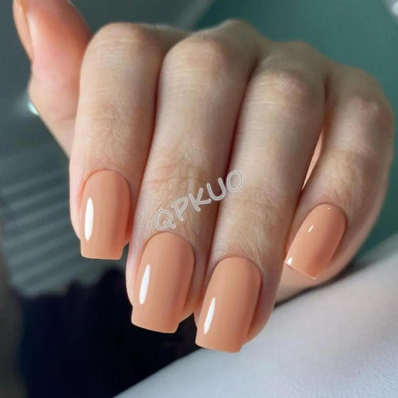 Description Picture 4 of item24Pcs Long Square Fake Nails With Jelly Glue Glossy Deep Red Artificial Press On False Nails DIY Finger Tip Manicure Tool