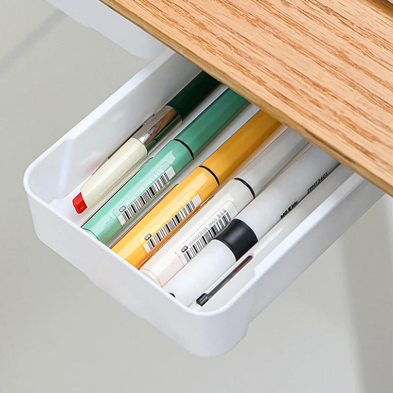 Description Picture 6 of itemHidden Storage Box In Table Self Stick Table Storage Drawer Organizer Box Home Office Pencil Tray Under Desk Storage Drawer