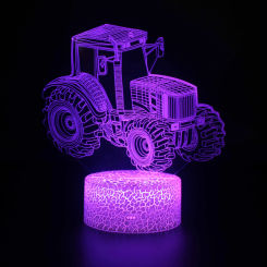 Nighdn 3D Illusion Lamp for Kids Tractor Car Night Light 7 Colors Changing Bedroom Decor Birthday Gifts for Boys Girls Baby