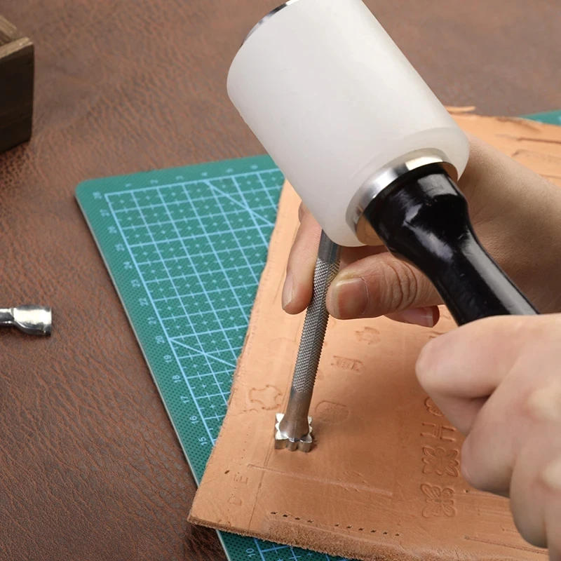 Description Picture 5 of itemWooden Handle Hammer Different Shape Leather Stamping Tools Kit Rotary Cutting Knife Point Drill Pen Leathercraft Tools Set