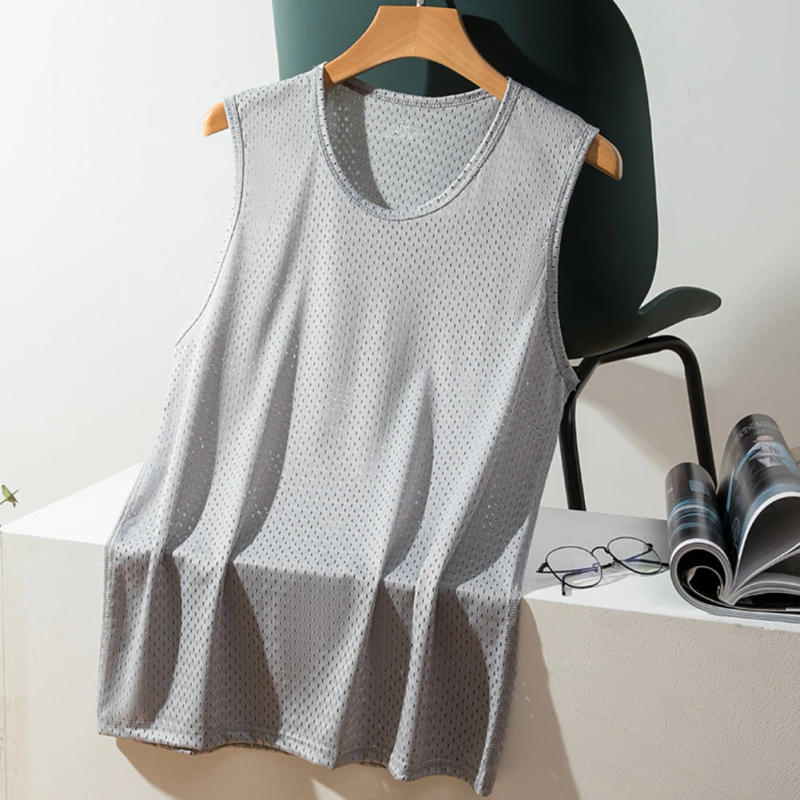 Description Picture 6 of itemUnderwear Vest Ice Silk Tank Tops Spandex Transparent Undershirt Underwear Wrestling 95%Polyester+5% Brand New