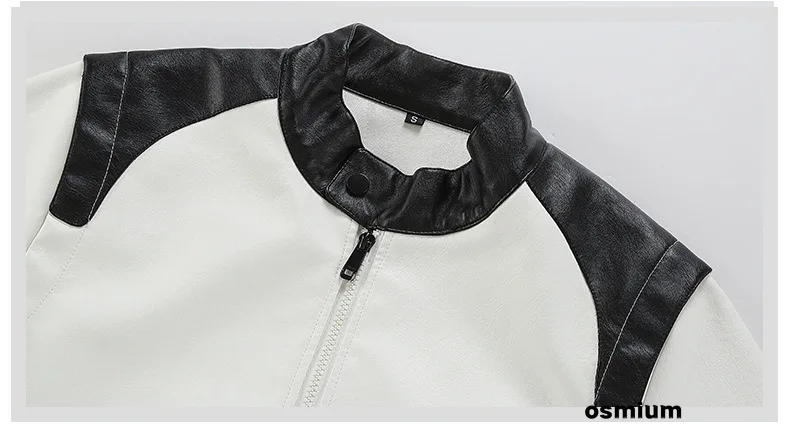 Description Picture 5 of itemBoys Winter Faux Leather Baseball Jacket Oversize 4xl Long Sleeve PU Leather Male White Plus Size Coat Men Bomber Jacket 3xl