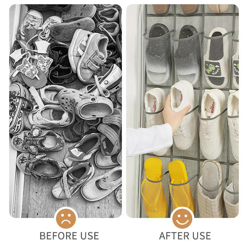 Description Picture 6 of itemWall Hanging Shoe Storage Organizer Bag Shoes Rack Over The Door Fabric Cabinet Closet Organizer For Shoes Clothes Storage Bag