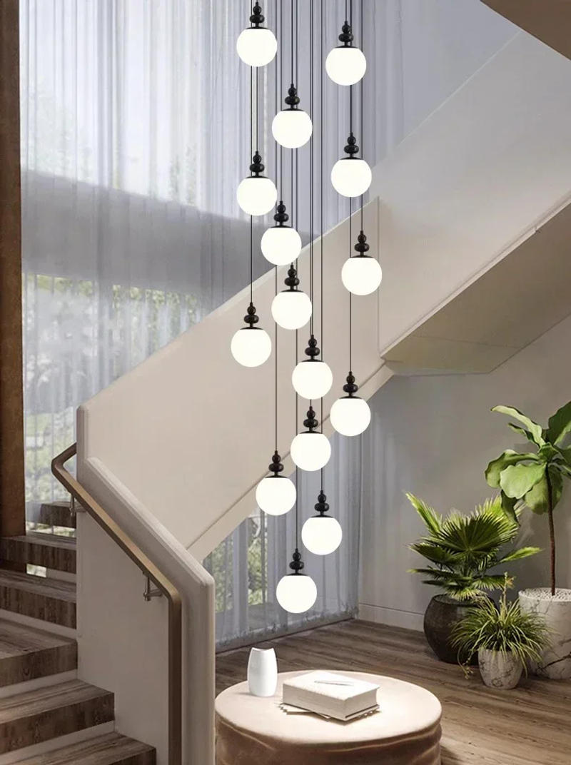 Description Picture 2 of itemModern home decoration crystal chandelier, stair Pendant lamp, living room Pendant lights, interior lighting