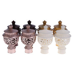 2pcs Curtain Rod Cap Finials 66 X 115mm Plastic Vintage For 28mm Dia Rod European Style Roman Pole Curtain Rod Accessories Plug