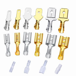 100Pcs/Lot 2.8/4.8/6.3mm Female and Male Crimp Terminal Brass Car Speaker Electric Wire Connectors And Insulating Sheath