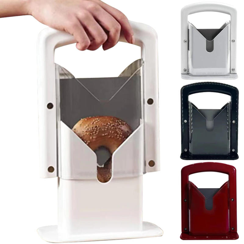 Description Picture 6 of itemBagel Guillotine Slicer with Safety Handle Household Toast Cutter Stainless Steel Multifunctional Baking Pastry Utensils