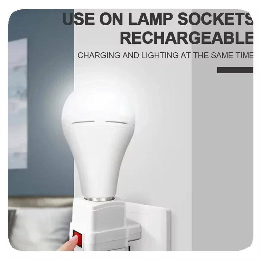 Description Picture 6 of item7W 9W 12W 15W E27 LED Lamp Bulbs Rechargeable High Brightness Light Bulb With hook Outdoor Camping Fishing Portable Lamps