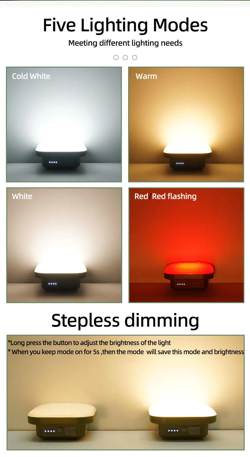 Description Picture 5 of itemMOSLIGHTING 50W Solar Camping Lantern Hang Tent Lamp Fast Rechargeable Solar Floodlight Outdoor IP65 Waterproof Repair Lighting