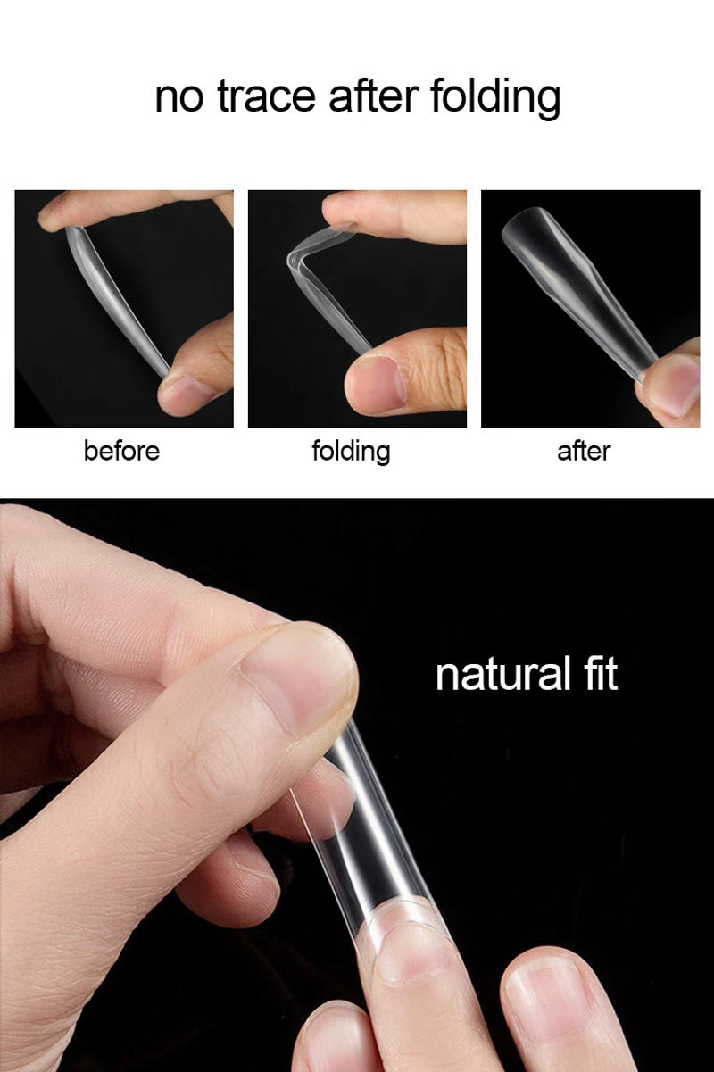 Description Picture 4 of itemXXXL No Trace Super Long Coffin False Nail Art Tips French Stiletto Half Full Cover Fake Nails Extension Length Artificial Tips