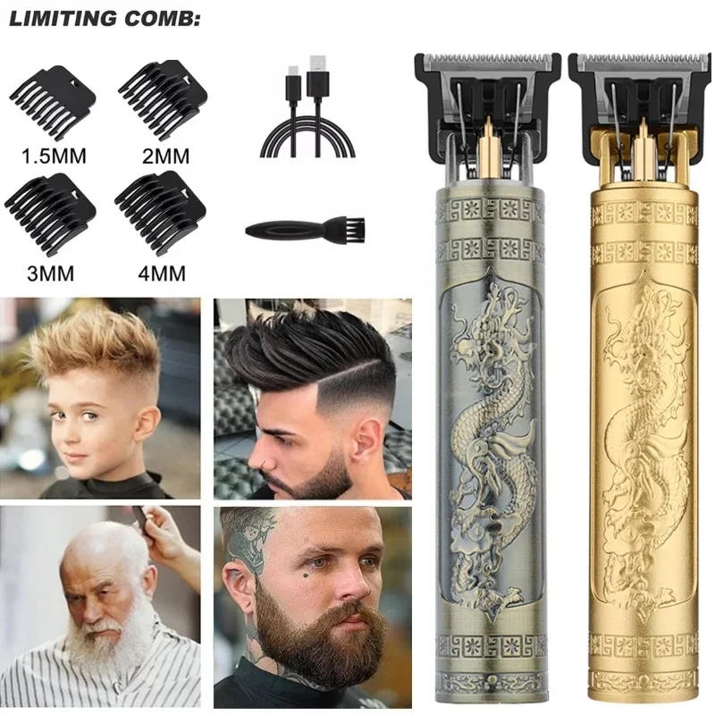 Description Picture 2 of item2024 Hot Sale Vintage T9 Electric Hair Cutting Machine Professional Hair Barber Trimmer For Men Clipper Shaver Beard Lighter