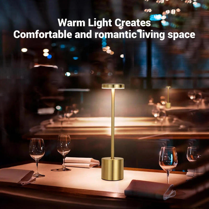 Description Picture 6 of itemSimple LED Rechargeable Touch Metal Table Lamp Three Colors Bedside Creative Ambient Light Bar Outdoor Decoration Night Light Si
