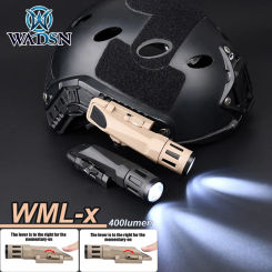 WADSN WML X Gen 2 Tactical Airsoft Outdoor Hunting Helmet Lights LED 400Lumens Scout Flashlight White Light Strobe Fit 20MM Rail