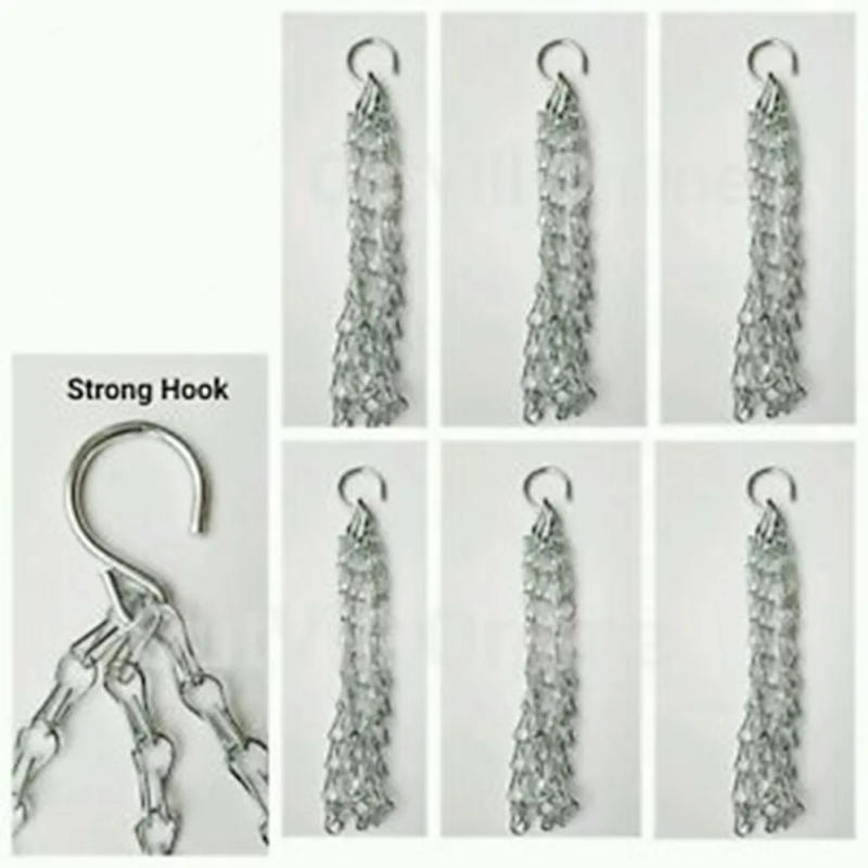 Description Picture 6 of itemHanging Flower Pot Silver 3 Strand Replacement Garden Hanging Basket Spare Metal Chains Hanger For Home Garden Decoration