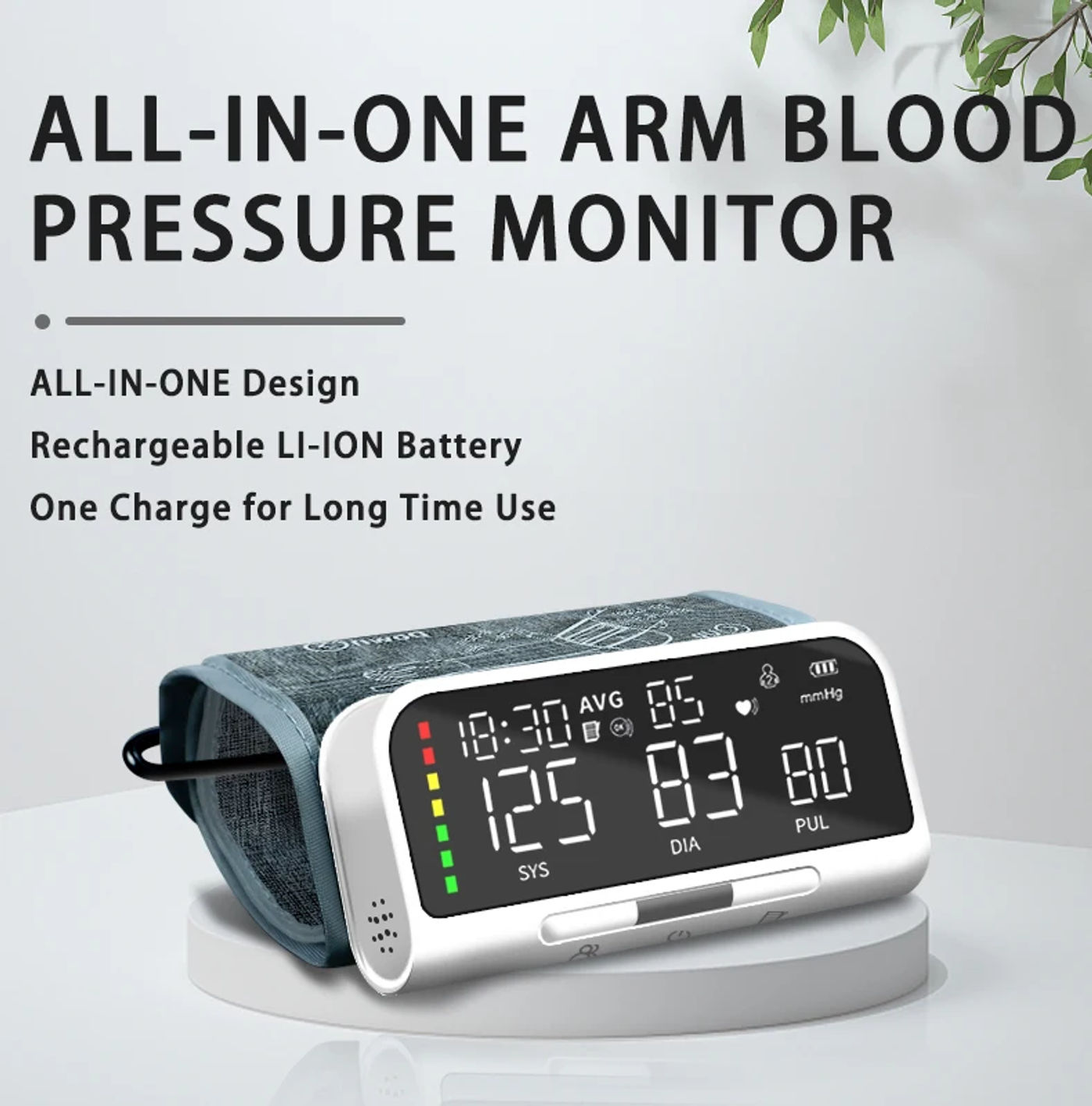 Description Picture 2 of itemEnglish Voice Arm  Rechargeable Long Time Use Medical Blood Pressure Monitor Digitial LCD Large Screen Sphygmomanometer