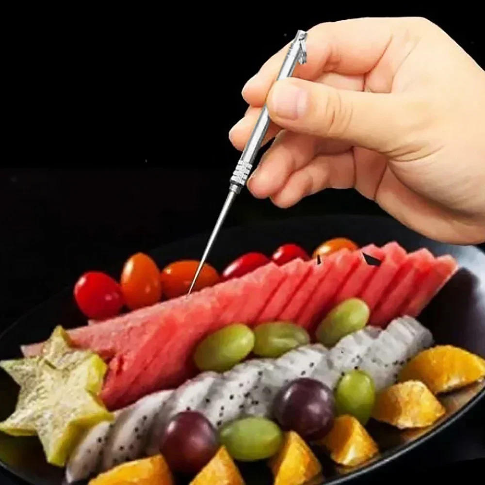 Description Picture 3 of itemMultifunction Metal Toothpick Travel Toothpick Portable Stainless Steel Fruit Fork Tooth Cleaning Accessory With Holder