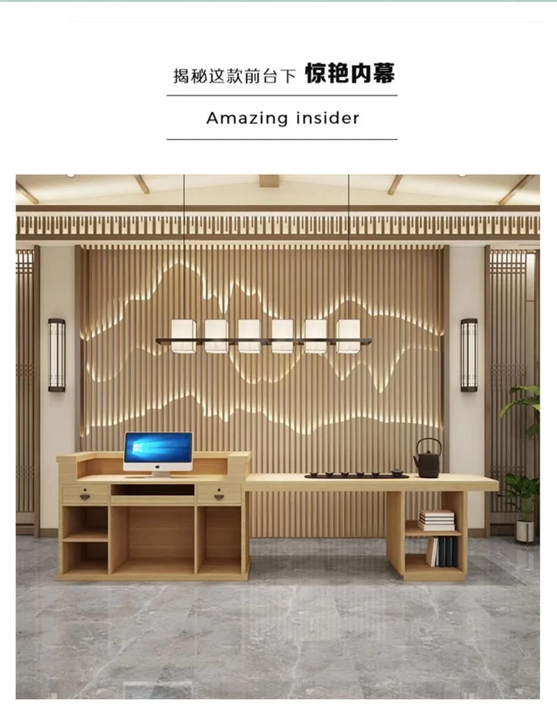 Description Picture 6 of itemBar Counter Reception Desks Office Table Modern Hotel Reception Desks Commercial Display Shelf Meuble De Reception Furniture