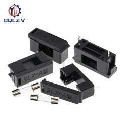 BLX-A Type 5*20MM Fuse Holder 6A250V Black Holder With Black Cover Fuse Blocks PCB Panel Mounting Fuse Boxes