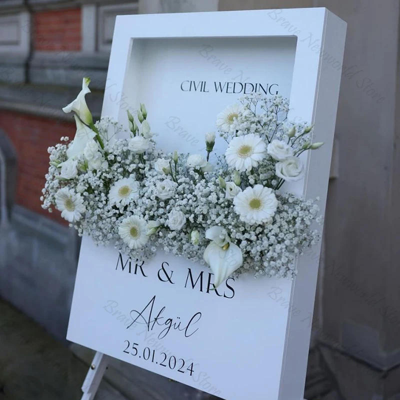 Description Picture 3 of itemDIY Flower Box Welcome Sign Baby in bloom Decor White Floral Box Welcome Signage Birthday Baby Shower Wedding Decor