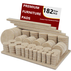 182 PCS Furniture Pads - Felt Pads Furniture Feet Best Wood Floor Protectors - Protect Your Hardwood & Laminate Flooring!