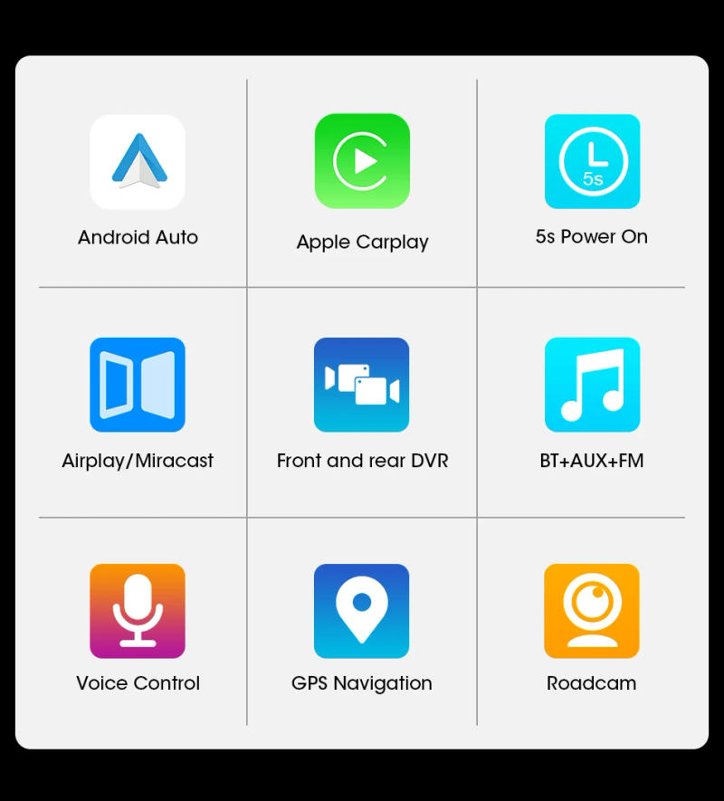 Description Picture 6 of item11.26'' 4K Dash Cam Carplay Screen Android Auto Car DVR Automotive Intelligent System Video Recorder Rear View Camera Black Box